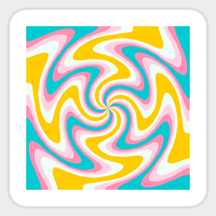 Abstract Colorful Swirl Retro 70s Sticker